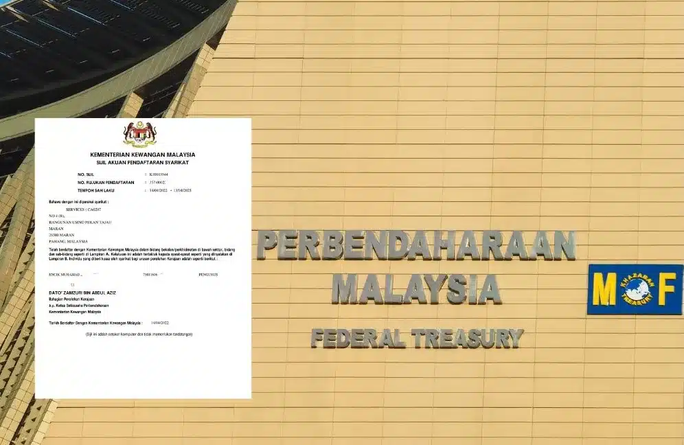 Sijil MOF Kementerian Kewangan Malaysia